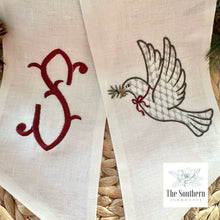 Load image into Gallery viewer, Linen Wreath/Basket Sash - Christmas Dove
