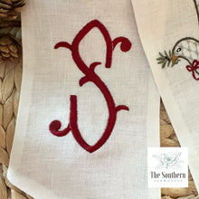 Load image into Gallery viewer, Linen Wreath/Basket Sash - Christmas Dove
