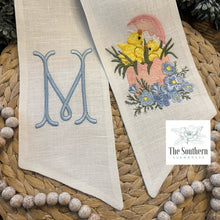 Load image into Gallery viewer, Linen Wreath/Basket Sash - Spring Easter Chicks
