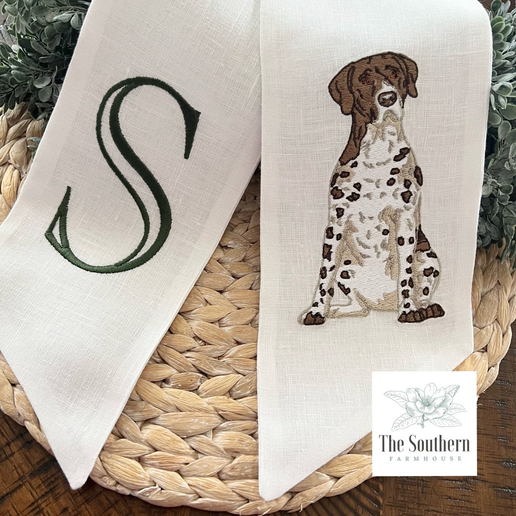 Linen Wreath/Basket Sash - German Shorthaired Pointer