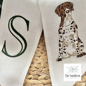 Linen Wreath/Basket Sash - German Shorthaired Pointer