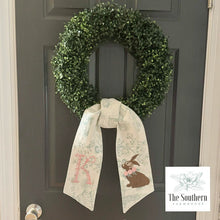 Load image into Gallery viewer, Linen Wreath/Basket Sash - Toile Cottontail Rabbit Limited Edition
