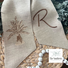 Load image into Gallery viewer, Linen Wreath/Basket Sash - Harvest Wheat Bouquet
