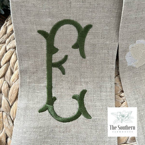 Linen Wreath/Basket Sash - Magnolia Branch Monogram