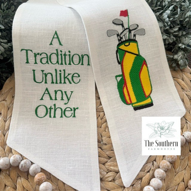 Linen Wreath/Basket Sash - The Masters Golf Bag