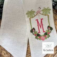 Load image into Gallery viewer, Linen Wreath/Basket Sash - Palm Beach Crest
