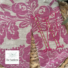 Load image into Gallery viewer, Linen Wreath/Basket Sash - Bold Pink Damask Limited Edition Sash
