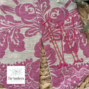 Linen Wreath/Basket Sash - Bold Pink Damask Limited Edition Sash