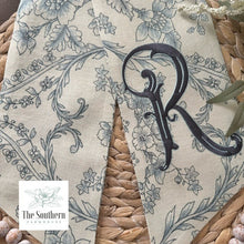 Load image into Gallery viewer, Linen Wreath/Basket Sash - French Blue Chinoiserie Vine Limited Edition
