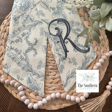 Load image into Gallery viewer, Linen Wreath/Basket Sash - French Blue Chinoiserie Vine Limited Edition
