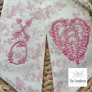 Linen Wreath/Basket Sash - Pink Rose Toile Limited Edition Sash