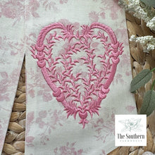 Load image into Gallery viewer, Linen Wreath/Basket Sash - Pink Rose Toile Limited Edition Sash
