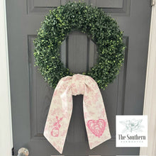 Load image into Gallery viewer, Linen Wreath/Basket Sash - Pink Rose Toile Limited Edition Sash
