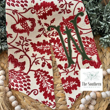 Load image into Gallery viewer, Linen Wreath/Basket Sash - Scarlet Jacobean Limited Edition Sash

