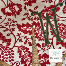 Load image into Gallery viewer, Linen Wreath/Basket Sash - Scarlet Jacobean Limited Edition Sash
