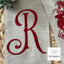 Load image into Gallery viewer, Linen Wreath/Basket Sash - Regal Reindeer
