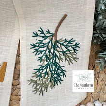 Load image into Gallery viewer, Linen Wreath/Basket Sash - Juniper Berry Branch
