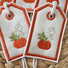 Load image into Gallery viewer, Reusable Gift Tags - Tiny Pumpkins
