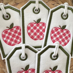 Reusable Gift Tags - Gingham Apples