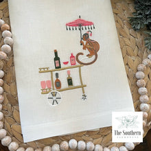 Load image into Gallery viewer, Tea/Guest Towel - Chinoiserie Monkey Bar Cart
