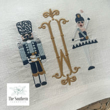 Load image into Gallery viewer, Tea Towel - Chinoiserie Nutcracker &amp; Sugarplum Fairy
