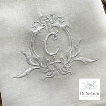Load image into Gallery viewer, Tea/Guest Towel - Vintage Crest Monogram
