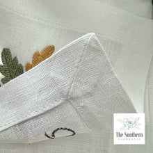 Load image into Gallery viewer, Set of 4 Embroidered Cocktail Napkins - Fall Acorns Monogram
