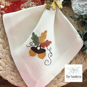 Fall Acorns Monogram - Luncheon, Dinner & Cocktail Napkins