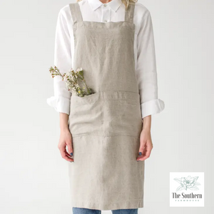 Linen Apron - Greenville Crest Monogram