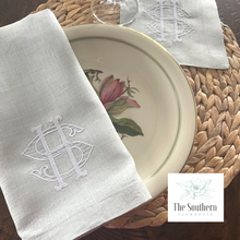 Load image into Gallery viewer, Barret Stripe Monogrammed Luncheon, Dinner &amp; Cocktail Napkins
