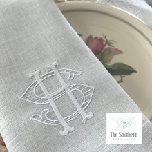 Load image into Gallery viewer, Barret Stripe Monogrammed Luncheon, Dinner &amp; Cocktail Napkins
