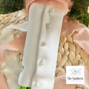 Linen Monogrammed Bouquet Wraps