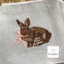 Load image into Gallery viewer, Set of 4 Embroidered Cocktail Napkins - Bunny Rabbit
