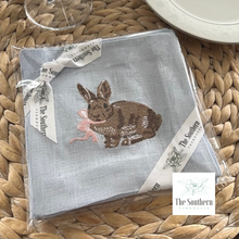 Load image into Gallery viewer, Set of 4 Embroidered Cocktail Napkins - Bunny Rabbit

