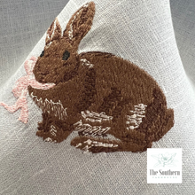 Load image into Gallery viewer, Bunny Rabbit Embroidered Luncheon, Dinner &amp; Cocktail Napkins
