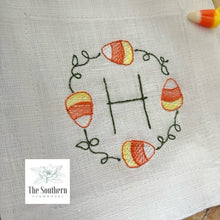 Load image into Gallery viewer, Set of 4 Embroidered Cocktail Napkins - Candy Corn
