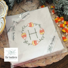 Load image into Gallery viewer, Set of 4 Embroidered Cocktail Napkins - Candy Corn

