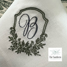 Load image into Gallery viewer, Carolina Crest Monogrammed Luncheon, Dinner &amp; Cocktail Napkins
