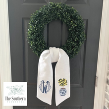 Load image into Gallery viewer, Linen Wreath/Basket Sash - Chinoiserie Lemon Tree
