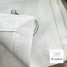 Load image into Gallery viewer, Set of 4 Embroidered Cocktail Napkins - Blue Willow Teapot
