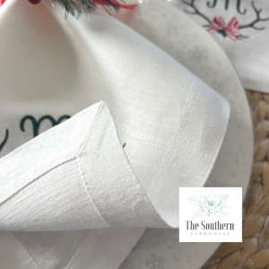 Christmas Antler Monogrammed Luncheon, Dinner & Cocktail Napkins