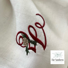 Load image into Gallery viewer, Christmas Pines Monogrammed Luncheon, Dinner &amp; Cocktail Napkins
