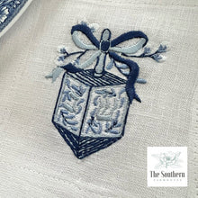 Load image into Gallery viewer, Set of 4 Embroidered Holiday Cocktail Napkins - Hanukkah Dreidel
