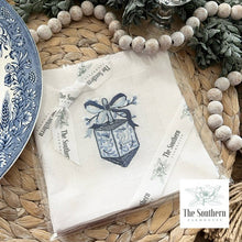 Load image into Gallery viewer, Set of 4 Embroidered Holiday Cocktail Napkins - Hanukkah Dreidel
