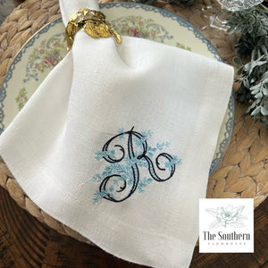 Floral Trellis Monogrammed Luncheon, Dinner & Cocktail Napkins