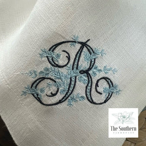 Floral Trellis Monogrammed Luncheon, Dinner & Cocktail Napkins