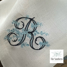 Load image into Gallery viewer, Floral Trellis Monogrammed Luncheon, Dinner &amp; Cocktail Napkins
