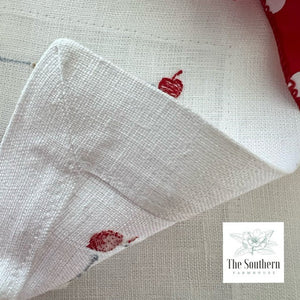 Set of 4 Embroidered Cocktail Napkins - Ice Cream Cone Monogram