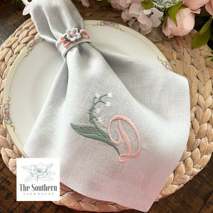 Lily of the Valley Monogrammed Luncheon, Dinner & Cocktail Napkins