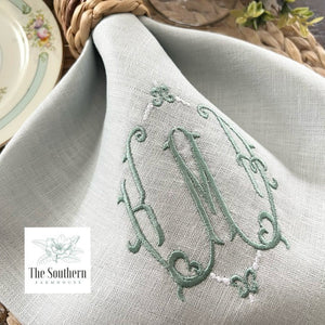 Louisa Three Letter Monogrammed Luncheon, Dinner & Cocktail Napkins
